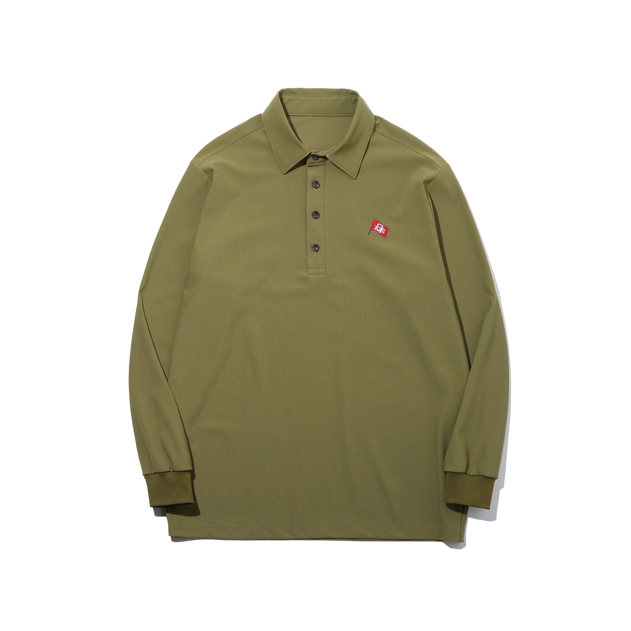 Stretch kanoko long sleeve polo #3001-66